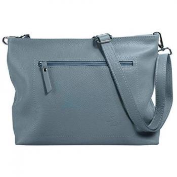 Samantha Look Umhängetasche, hellblau, echtes Leder, Made in Italy