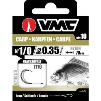 VMC Karpfenhaken schwarzes Nickel 70cm Nylon 0.25 H6