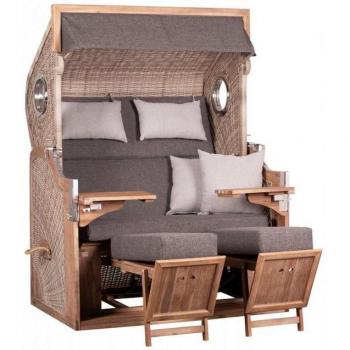 Tchibo Strandkorb mit 2 Schwenktischen 135x90x175cm