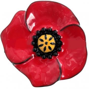 Lily's Treasures R6070 Spilla Lilipoupettes Coquelicot Rosso Nera 40 mm