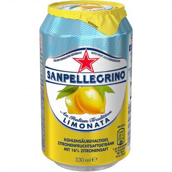 Sanpellegrino | Limonata | Zitronenlimonade | 16% Fruchtanteil | 24 x 0,33l Dosen