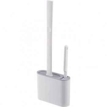 Herramienta de limpieza de baño en silicona TPR con soporte colgante y mango extraíble