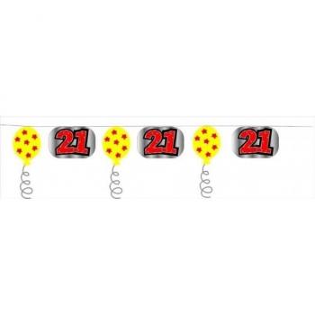 Foil 21st Birthday Garland Red
