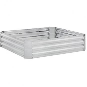 Jardinera Elevada Relaxdays, Metal Galvanizado, Huerto Urbano para Flores, Plantas y Verduras, 30x120x90 cm, Plateado