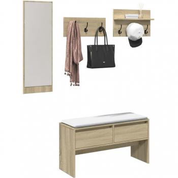 VIDAXL - Set Mobili da Ingresso 4 pz Rovere Sonoma in Legno Multistrato 947361