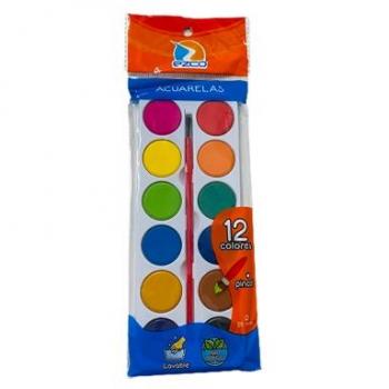 Acuarelas Ezco Premium de 12 unidades con estuche y pincel