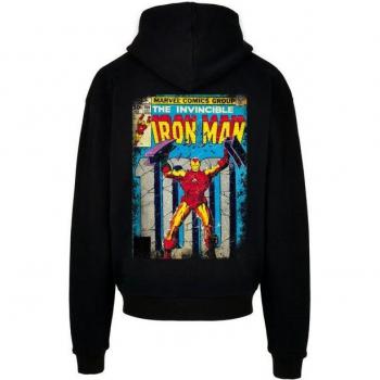 F4NT4STIC Marvel Iron Man Kapuzenpullover – Oversize S – Langarm – Schwarzer Print