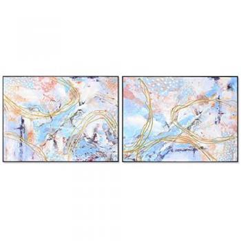 Cadre Décoratif Abstrait 122 x 4,5 x 92 cm - 2 pièces