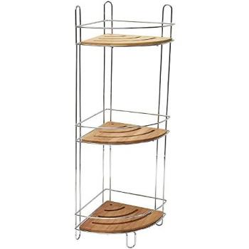 Scaffale angolare 3 livelli Bambù Cromato Tendance