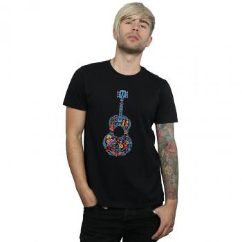 Camiseta Negra Guitarra Coco para Hombre Talla M
