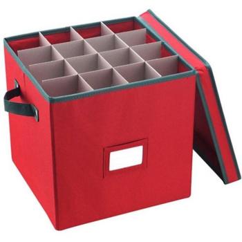 Contenedor para adornos navideños con tapa