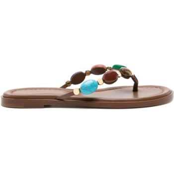 Shanti Leather Sandals by Gianvito Rossi – Women’s Brown Flip‑Flops (US 8)