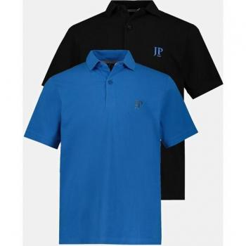 Maglie polo basic in cotone pettinato, confezione doppia, Uomo, Blu, Taglia 7XL - JP1880