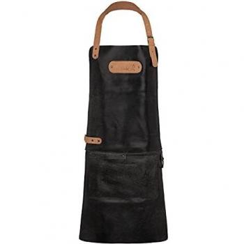 Black Forest Fox BARMAN Barista Cracker Leder Grill & Arbeits Schürze Schwarz