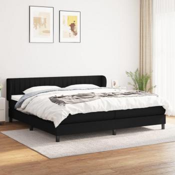 Cama box spring con colchón tela negro 200x200 cm vidaXL