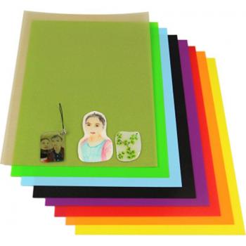 10Pcs A4 Multicolor Shrink Plastic Sheets for DIY Crafts 0.3mm