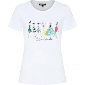 Mehr & Mehr T-Shirt mit geripptem Rundhalsausschnitt, Größe 34 – Damen – Off-White – 34