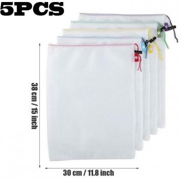 5pcs Washable Net Storage Bags
