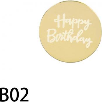 10pcs Gold Silver Happy Birthday Cake Decorations