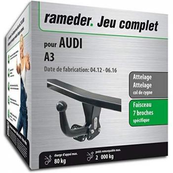 Rameder Attelage démontable avec outil pour Audi A3 + Faisceau 7 Broches