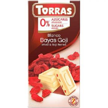 Bílá čokoláda s goji bez cukru 75g