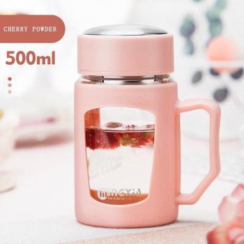 500ml Heat-Resistant Borosilicate Glass Mug with Filter