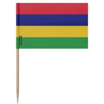Bamboo Brush Duo – Cure‑Dent Drapeau Maurice, 12 cm, 100 Units
