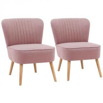 Fauteuils en tissu rose - Ensemble de 2