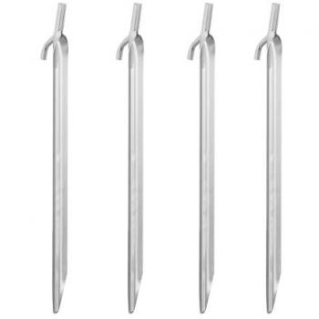 Bodenanker Set von Relaxdays – 8 Stück, 30 cm, silberne Haken