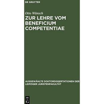 Zur Lehre vom Beneficium Competentiae