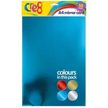 Cre8 Assorted A4 Mirror Card Pack - 10 Sheets