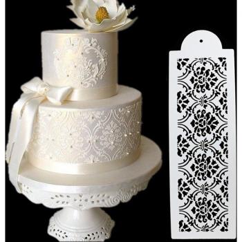 Plastic Wedding Cake Stencil for Fondant and Cookie Decoration, Flower Design, 1 Piece