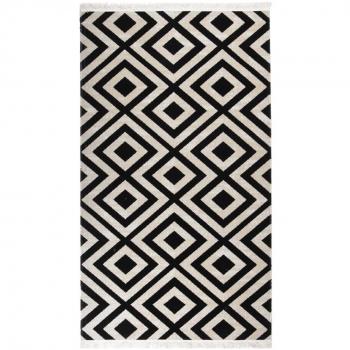 VidaXL Outdoor-Teppich Flachgewebe 115x170 cm Schwarz und Beige