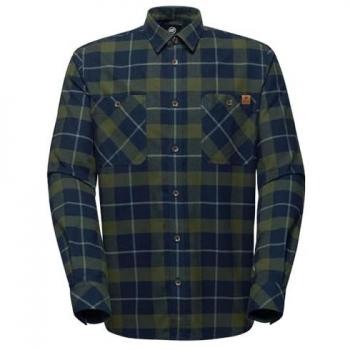 Camisa Larga Alvra Mammut Color Marino/Marrón Oscuro L