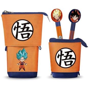 Trousse Dragon Ball Super avec 2 stylos gel multicolores effaçables