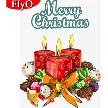 Bordado de Diamantes “Festejo Full Square” con Velas de Navidad y Punto de Cruz (20×30 cm)
