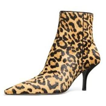 Michael Kors Selina Leopard Calf Hair Ankle Boots – Brown – Women’s US 8.5