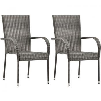 Ensemble de 2 Chaises de Jardin Prolenta Premium - Gris