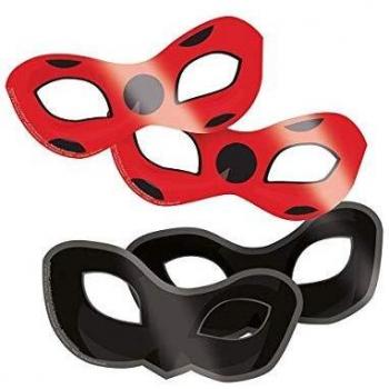 Maschere Ladybug in cartone da 8 pezzi