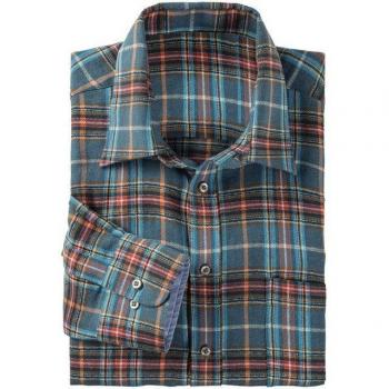 Karohemd CLASSIC Herren Gr. 39/40, petrol kariert