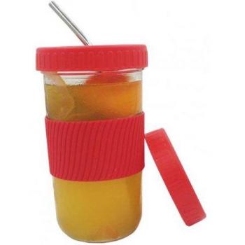 1Set Green Creativity Water Cup Eco-friendly With Lid Glass Tea Drinking Straw Bottle For Office Orange Juice Cup With Straw Lid