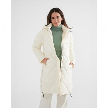 Silbon - Chaqueta de plumas larga con capucha para mujer