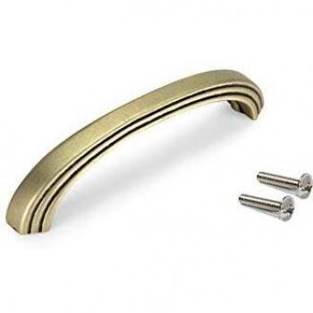 Tirador para cajón Emuca, L109mm, intereje 96mm, Zamak, acabado oro viejo