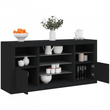 VidaXL Sideboard with LED Lights Black 142.5x37x67 cm