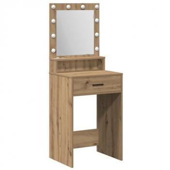 Coiffeuse avec Éclairage LED en Chêne 50x41x135 cm