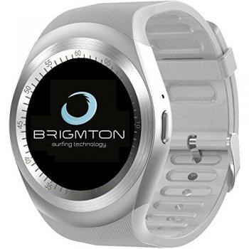 Smartwatch con Podómetro BRIGMTON BWATCH-BT7 1,3 IPS Bluetooth Micro SD 2G 280 mAh Blanco