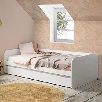 Cama Nido con Deslizante de Mdf Blanco 90x190