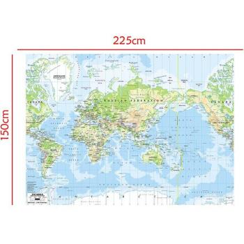 Sticker mural Carte du Monde Mercator 150x225cm Sans Nations