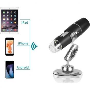 Microscope électronique portable 1000X Wifi avec loupe et 8 LED