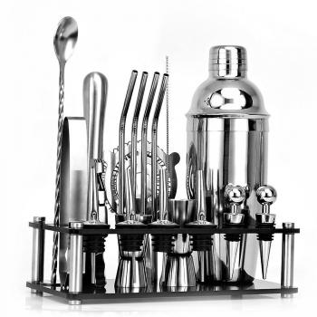 Kit Completo de Bebidas 20p. – Boston Shaker + Mezclador Inoxidable